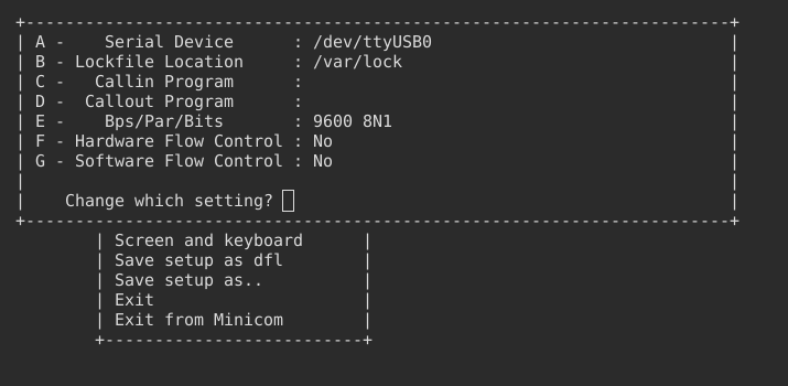 configuring minicom