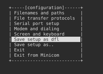 Minicom menus