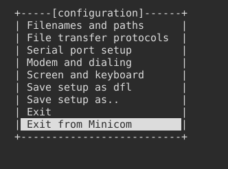 Minicom menus